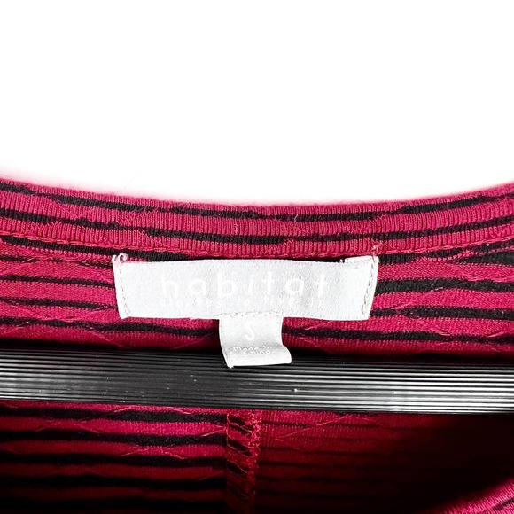 Habitat Womens Size Small Red Long Sleeve Wearable Art Artsy Blouse Shirt Top - Picture 2 of 7